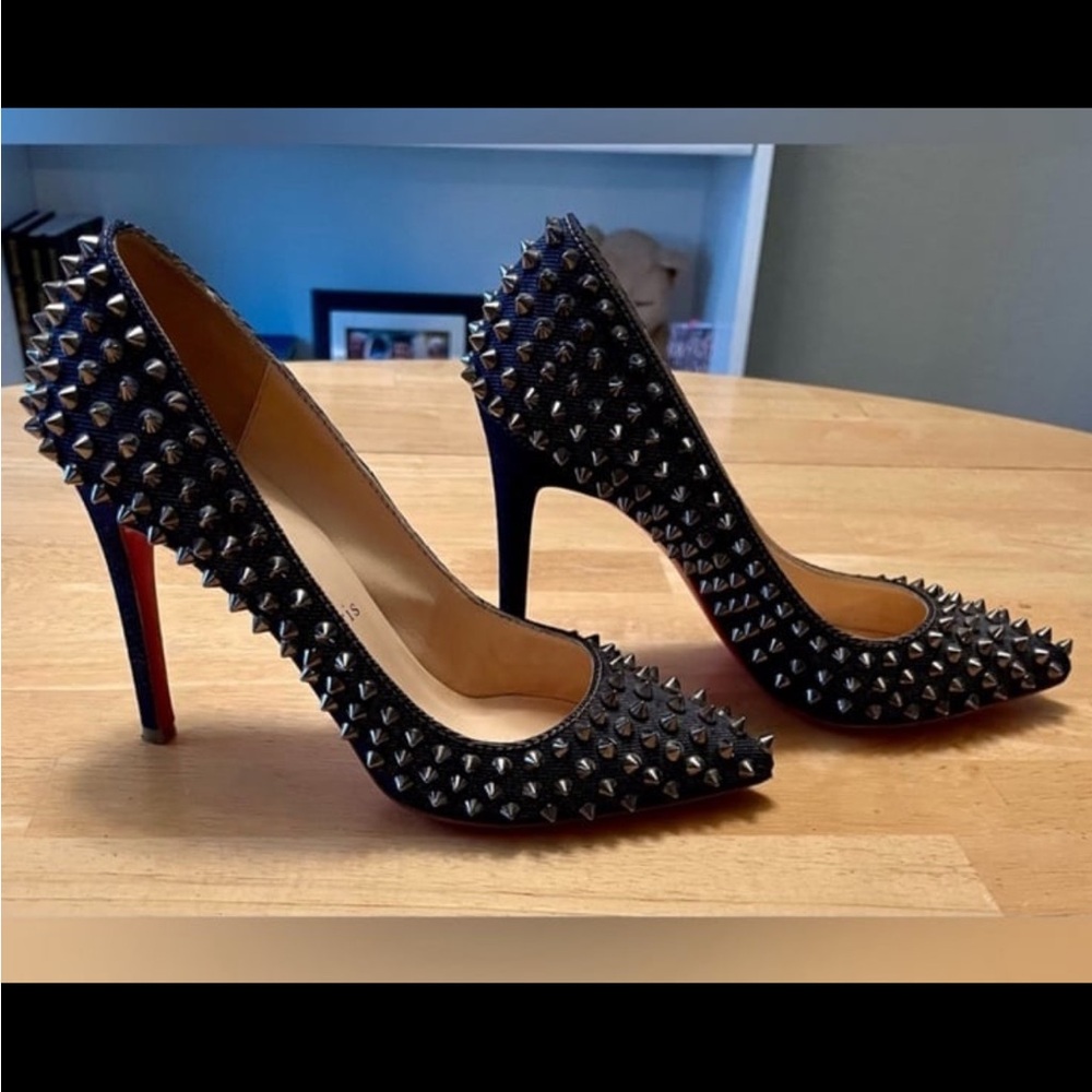 Christian Louboutin Navy CONDORA Spike Heels